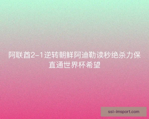 阿联酋2-1逆转朝鲜阿迪勒读秒绝杀力保直通世界杯希望 阿联酋2-1逆转朝鲜阿迪勒读秒绝杀力保直通世界杯希望